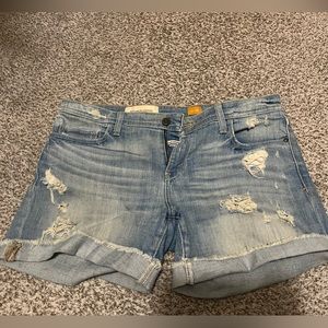 Pilcro and the letterpress denim shorts. Purchased at Anthropologie. Size 28.